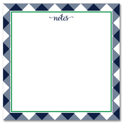 Note paper with geometric border and 'notes' text