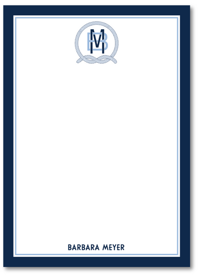 Notepad with a logo and name on a white background