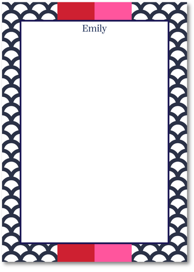 Rectangular frame with decorative border and color blocks on a white background