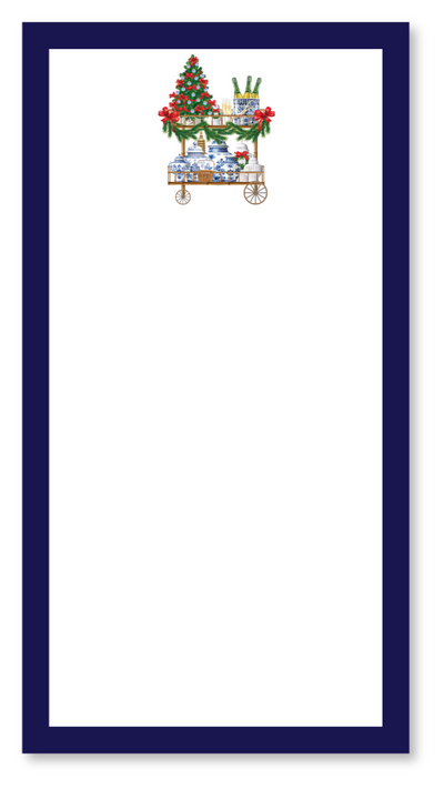 Notepad with a Christmas-themed design on a white background