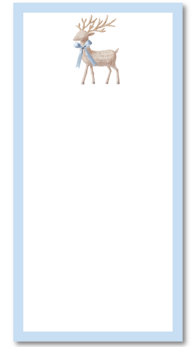 Notepad with a deer illustration on a light blue background