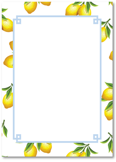 Notebook with lemon design on a white background