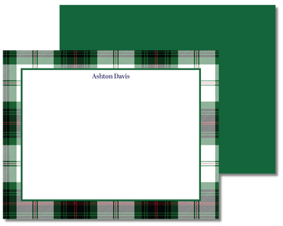 Plaid border design with a green background