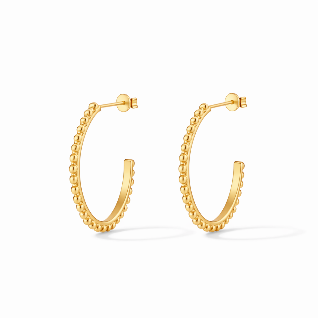 Keepsake Beaded Hoop Earrings | B. Rowe & Co. x Trisha Addicks – B Keepsake Beaded Hoop Earrings | B. Rowe & Co. x Trisha Addicks – B